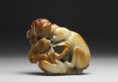 图片[2]-Jade paper weight in the shape of a pair of monkeys, Qing dynasty (1644-1911)-China Archive